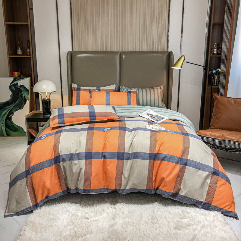HKM-590931 Cashmere Four-Piece Brushed Quilt Cover and Sheet Set in Multiple Sizes