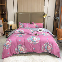 HKM-590931 Cashmere Four-Piece Brushed Quilt Cover and Sheet Set in Multiple Sizes