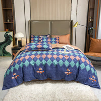 HKM-590931 Cashmere Four-Piece Brushed Quilt Cover and Sheet Set in Multiple Sizes
