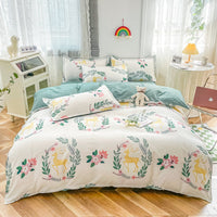 HKM-590931 Cashmere Four-Piece Brushed Quilt Cover and Sheet Set in Multiple Sizes