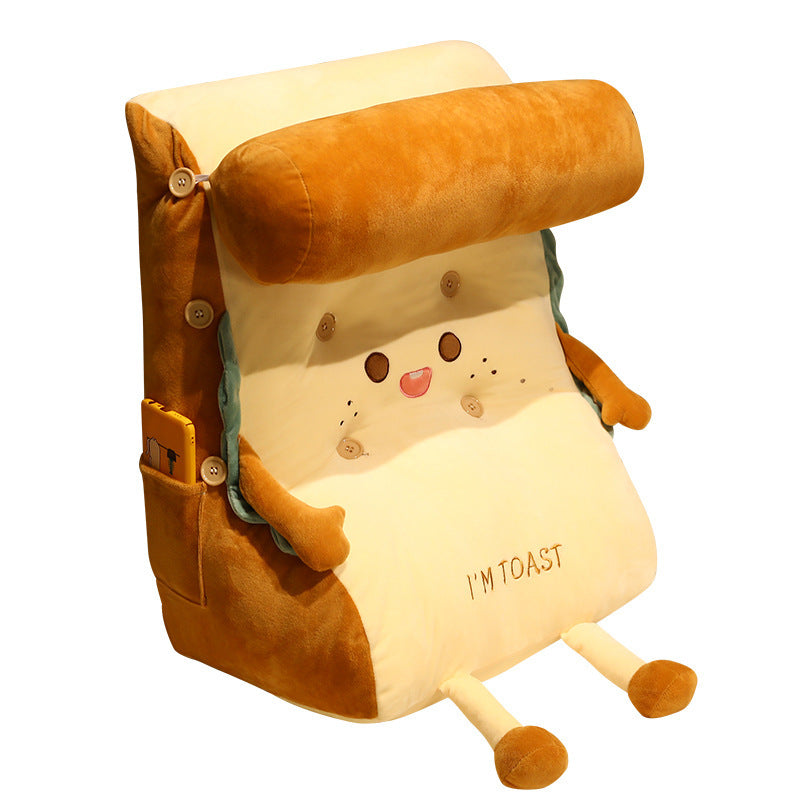 HKM-591059 Soft Plush Waist Support Pillow with Headrest for Sofa, Bed, Office, and Bay Window