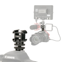 HKM-591123 Three-Head Hot Shoe Aluminum Camera Base for Microphone and Monitor