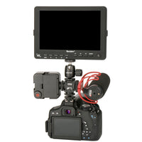 HKM-591123 Three-Head Hot Shoe Aluminum Camera Base for Microphone and Monitor