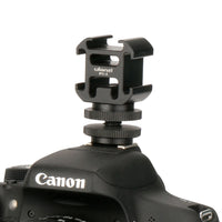 HKM-591123 Three-Head Hot Shoe Aluminum Camera Base for Microphone and Monitor