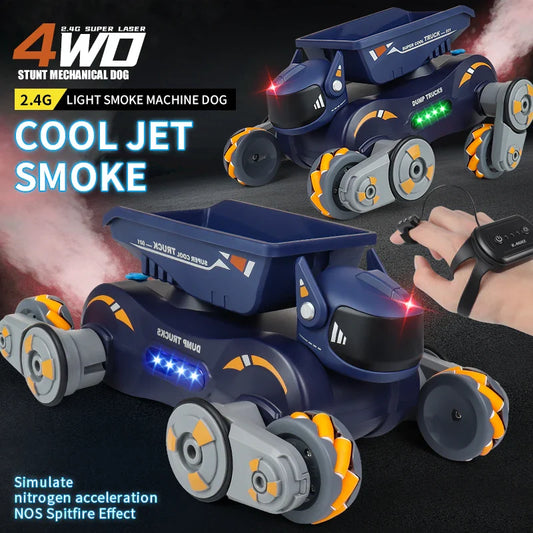 HKM-591187 2-in-1 Remote Control Stunt Car and Robot Dog with Lights, Music, and 360° Drift Action