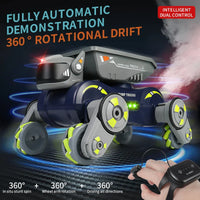 HKM-591187 2-in-1 Remote Control Stunt Car and Robot Dog with Lights, Music, and 360° Drift Action