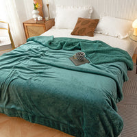 HKM-591251 Double-Layer Solid Color Polyester Milk Fleece Blanket in Multiple Colors
