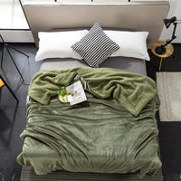 HKM-591251 Double-Layer Solid Color Polyester Milk Fleece Blanket in Multiple Colors