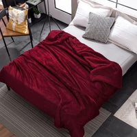 HKM-591251 Double-Layer Solid Color Polyester Milk Fleece Blanket in Multiple Colors