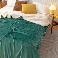 HKM-591251 Double-Layer Solid Color Polyester Milk Fleece Blanket in Multiple Colors
