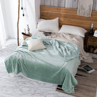 HKM-591251 Double-Layer Solid Color Polyester Milk Fleece Blanket in Multiple Colors