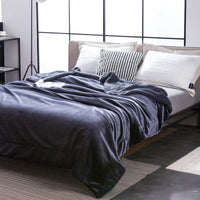 HKM-591251 Double-Layer Solid Color Polyester Milk Fleece Blanket in Multiple Colors