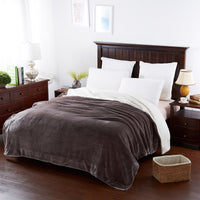 HKM-591251 Double-Layer Solid Color Polyester Milk Fleece Blanket in Multiple Colors