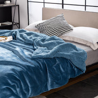 HKM-591251 Double-Layer Solid Color Polyester Milk Fleece Blanket in Multiple Colors