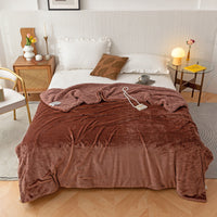 HKM-591251 Double-Layer Solid Color Polyester Milk Fleece Blanket in Multiple Colors