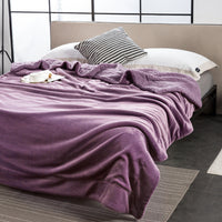 HKM-591251 Double-Layer Solid Color Polyester Milk Fleece Blanket in Multiple Colors