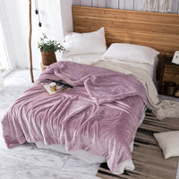 HKM-591251 Double-Layer Solid Color Polyester Milk Fleece Blanket in Multiple Colors
