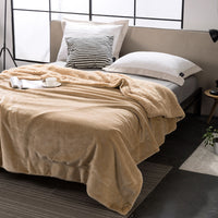 HKM-591251 Double-Layer Solid Color Polyester Milk Fleece Blanket in Multiple Colors