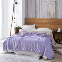 HKM-591251 Double-Layer Solid Color Polyester Milk Fleece Blanket in Multiple Colors