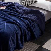 HKM-591251 Double-Layer Solid Color Polyester Milk Fleece Blanket in Multiple Colors