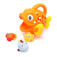 HKM-591571 Devouring Fish Bath Toy Set for Kids - Colorful Plastic Bathroom Fun for Ages 2-7