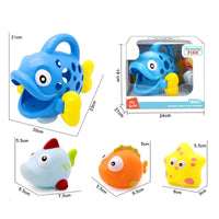 HKM-591571 Devouring Fish Bath Toy Set for Kids - Colorful Plastic Bathroom Fun for Ages 2-7