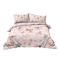 HKM-591763 Elegant Floral Microfiber Duvet Set with Comforter and Pillow Shams - Available in Multiple Sizes