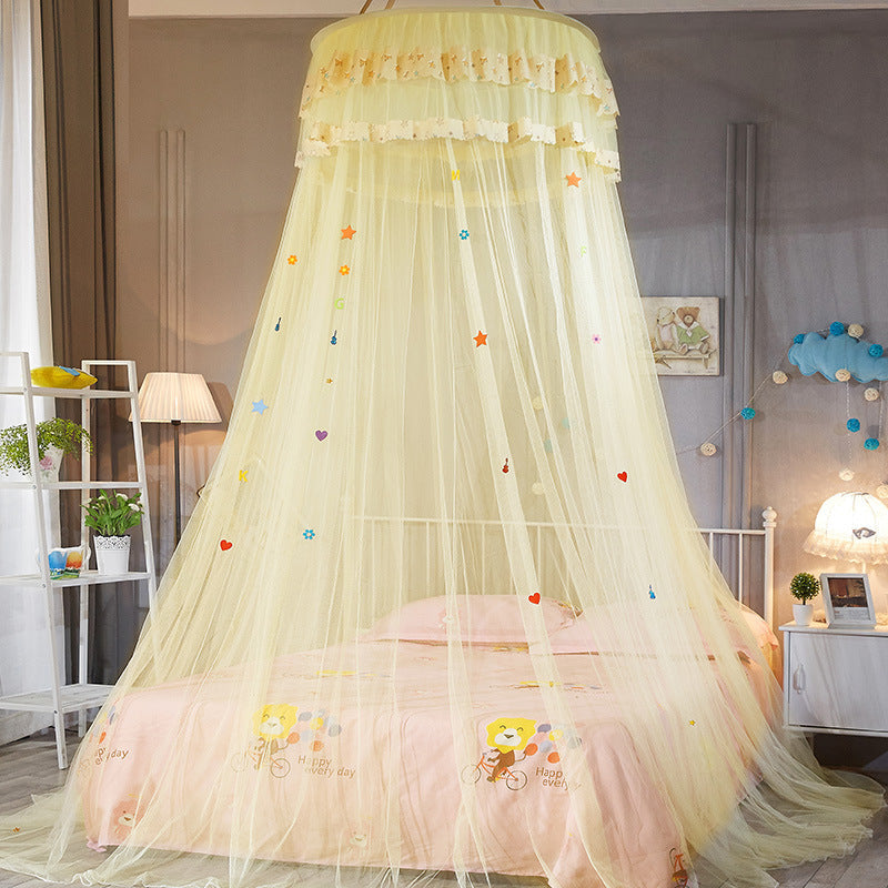 HKM-591763 Hanging Dome Mosquito Net for Beds - Acetate Fiber, Single Door Opening, Free Installation