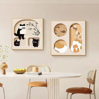 HKM-592019 Cute Cat Decorative Wall Art - Aluminum Alloy Frames in Various Sizes and Styles