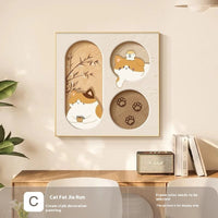 HKM-592019 Cute Cat Decorative Wall Art - Aluminum Alloy Frames in Various Sizes and Styles