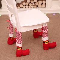 HKM-592211 Christmas Red Fabric Chair Cover - Decorative Table Leg Cover, 38x9cm