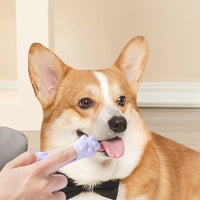 HKM-592275 Food Grade Silicone Pet Toothbrush - Finger Cover Oral Cleaning Tool for Dogs and Cats