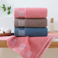 HKM-592339 Thickened Pure Cotton Face Towel for Home Use - Individually Packaged in Pink, Coffee, and Blue Colors