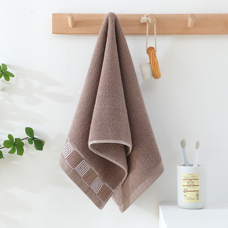 HKM-592339 Thickened Pure Cotton Face Towel for Home Use - Individually Packaged in Pink, Coffee, and Blue Colors
