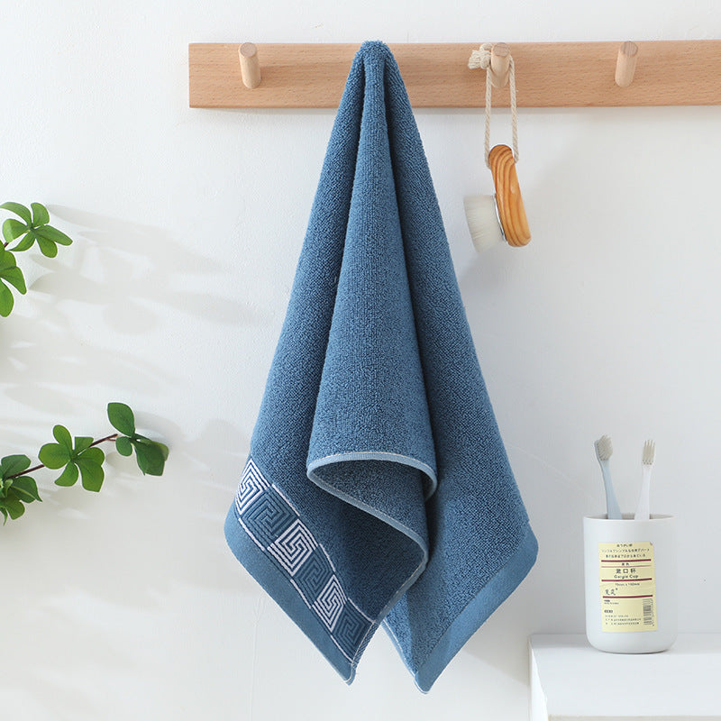 HKM-592339 Thickened Pure Cotton Face Towel for Home Use - Individually Packaged in Pink, Coffee, and Blue Colors