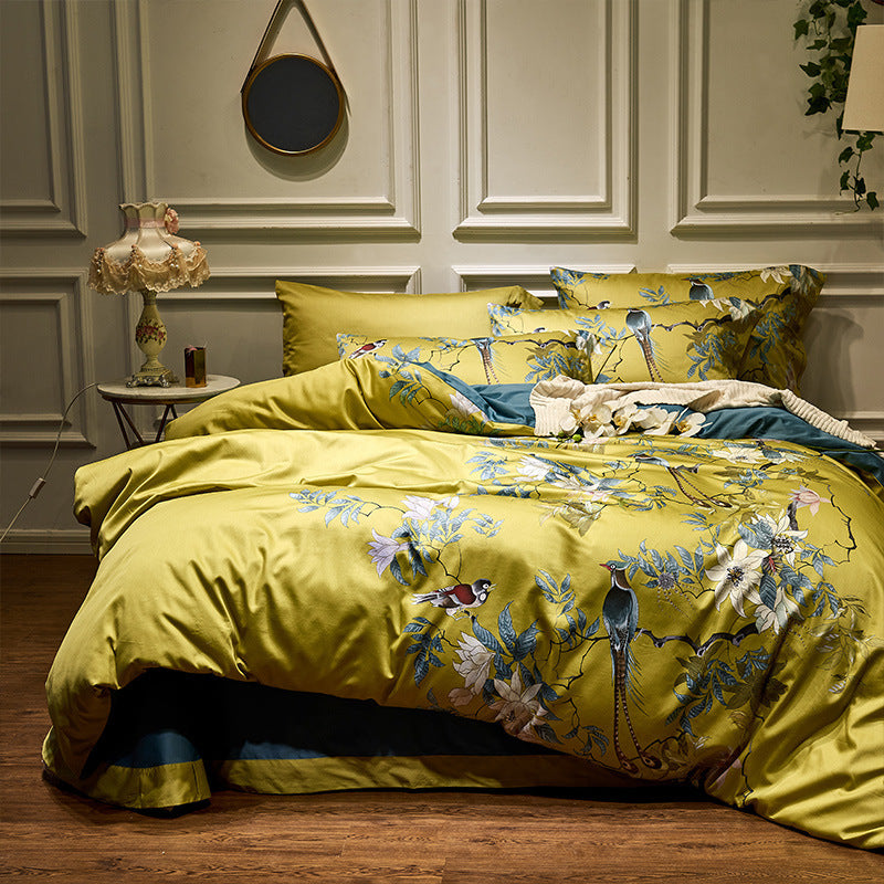 HKM-592403 Long-Staple Cotton Satin Four-Piece Bedding Set, Available in 200x230cm & 220x240cm
