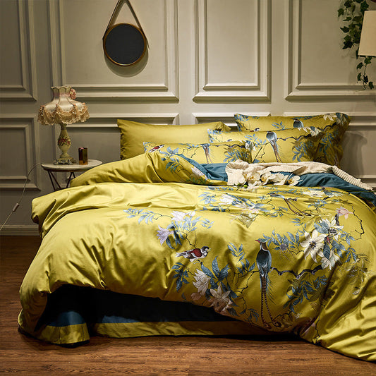 HKM-592403 Long-Staple Cotton Satin Four-Piece Bedding Set, Available in 200x230cm & 220x240cm