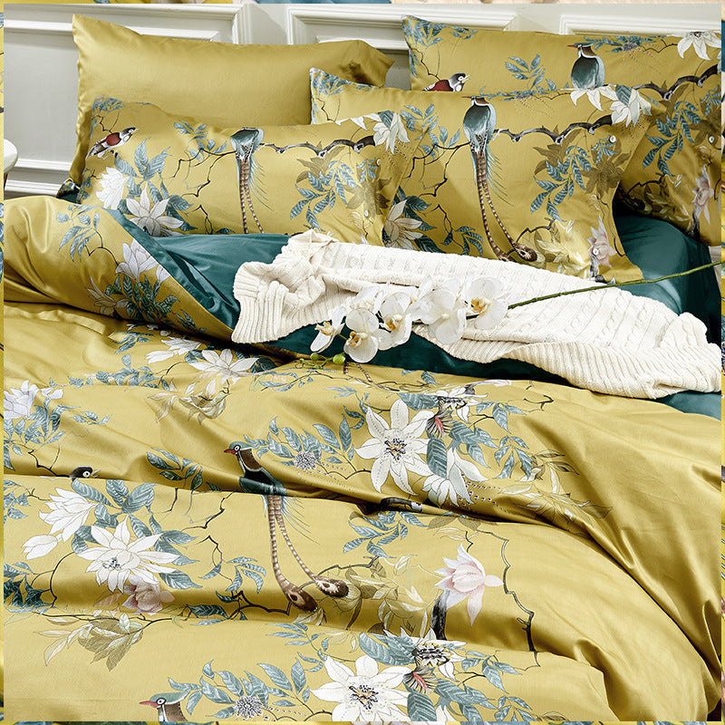 HKM-592403 Long-Staple Cotton Satin Four-Piece Bedding Set, Available in 200x230cm & 220x240cm