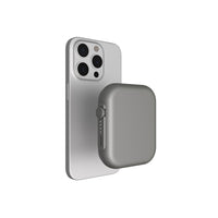 HKM-592467 Compact Three-in-One MagSafe Magnetic Wireless Power Bank - Gray/Black