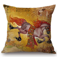 HKM-592467 Van Gogh-Inspired Cushion Cover 45x45cm with Mixed Materials