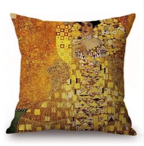 HKM-592467 Van Gogh-Inspired Cushion Cover 45x45cm with Mixed Materials