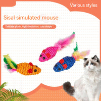 HKM-592531 Color Sisal Mouse Cat Teaser Toy Molar Grinding Claw