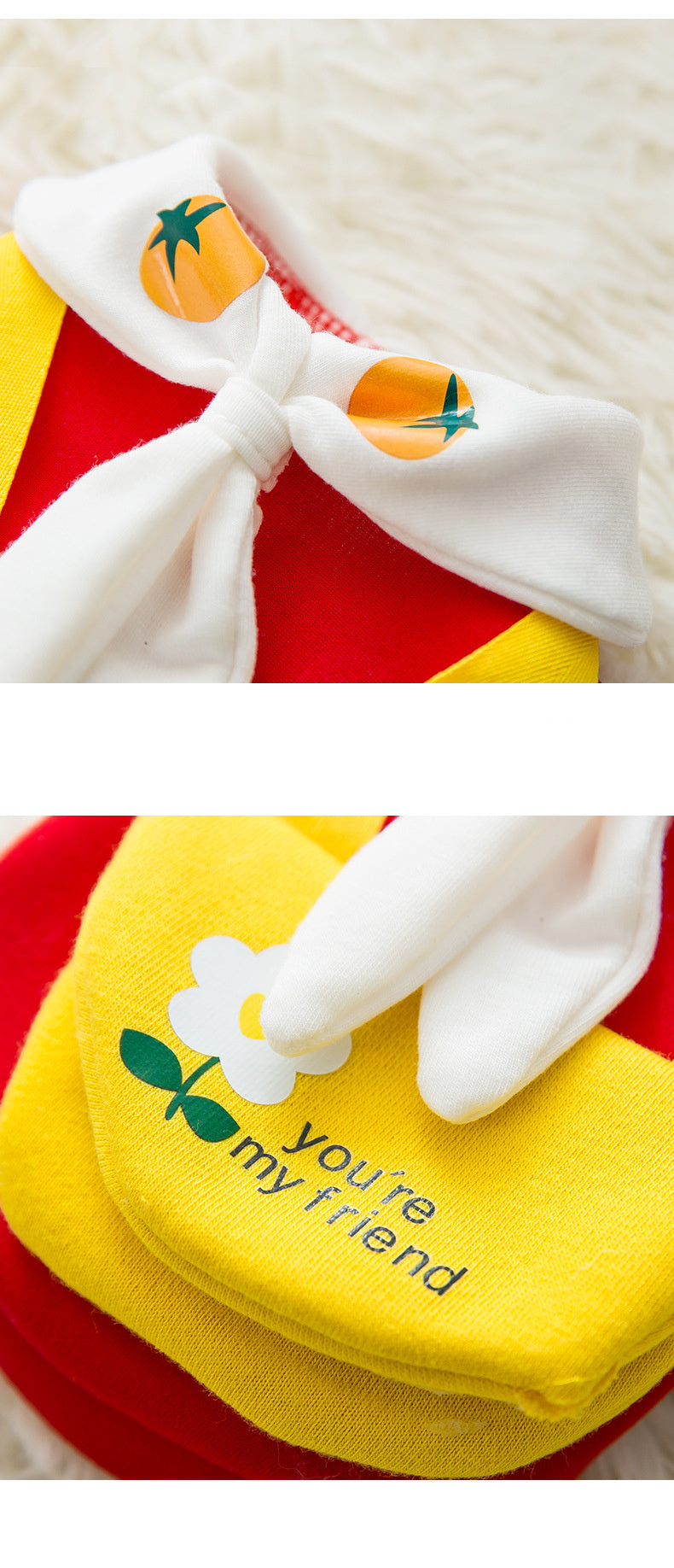 HKM-592595 Cute Cartoon Tie Design Sweater Coat for Small Dogs – Milk Silk Material, Various Sizes Available