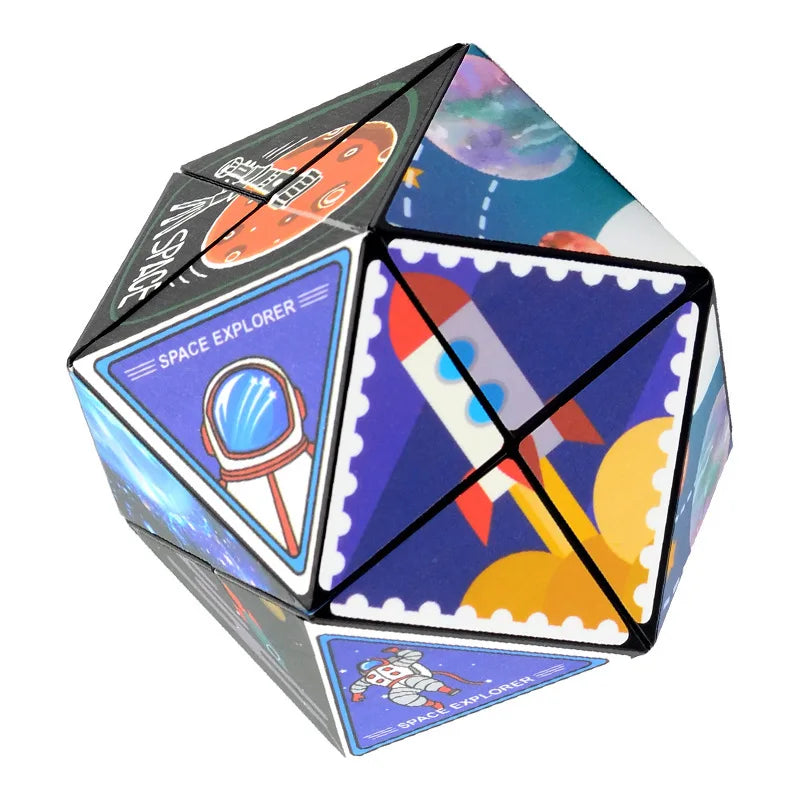 HKM-592659 Geometric Infinite Magic Cube 3D Fidget Toy - Stress Relief Puzzle for All Ages