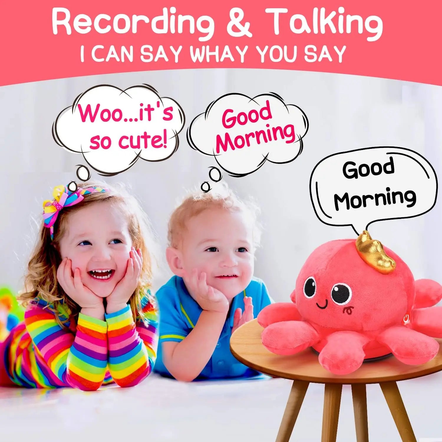 Musical Plush Octopus Toy for Babies with LED Lights - Crawling Fun for Toddlers