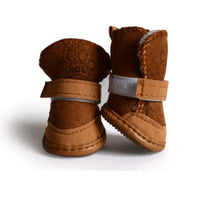 HKM-592787 Cozy Velvet Pet Boots Set for Winter Walks - 4 Pairs, Multiple Sizes