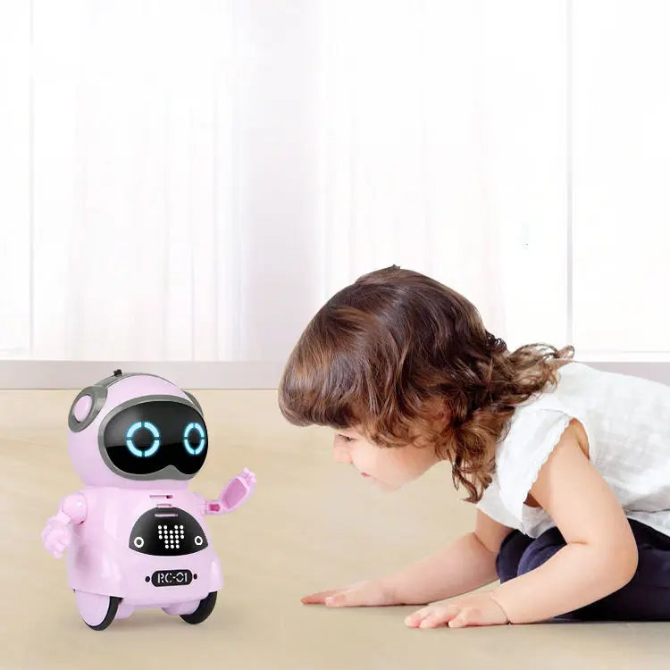 HKM-592915 Interactive Educational Robot Toy for Kids - Smart Pocket Mini Speaker with Lights and Sounds