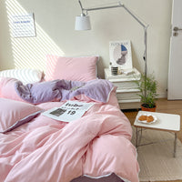 HKM-592915 Solid Color Lace Edge Duvet Cover Set in Various Patterns and Sizes