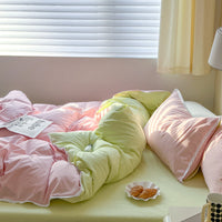HKM-592915 Solid Color Lace Edge Duvet Cover Set in Various Patterns and Sizes