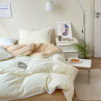 HKM-592915 Solid Color Lace Edge Duvet Cover Set in Various Patterns and Sizes